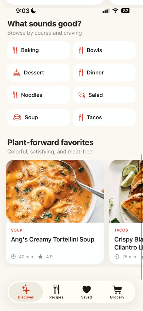 Sample recipe discovery app